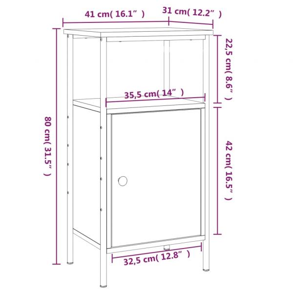 Nachttisch Grau Sonoma-Eiche 41x31x80 cm Holzwerkstoff