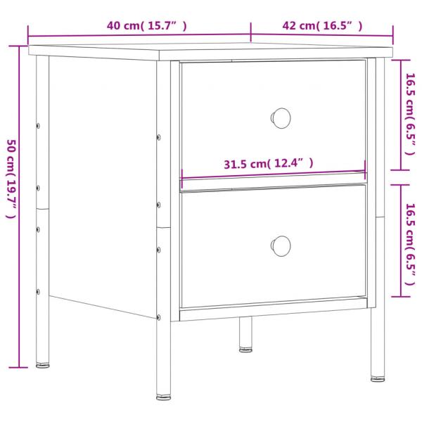 Nachttisch Grau Sonoma-Eiche 40x42x50 cm Holzwerkstoff