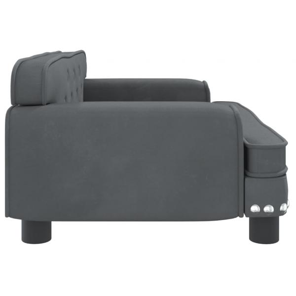 Hundebett Dunkelgrau 70x45x30 cm Samt