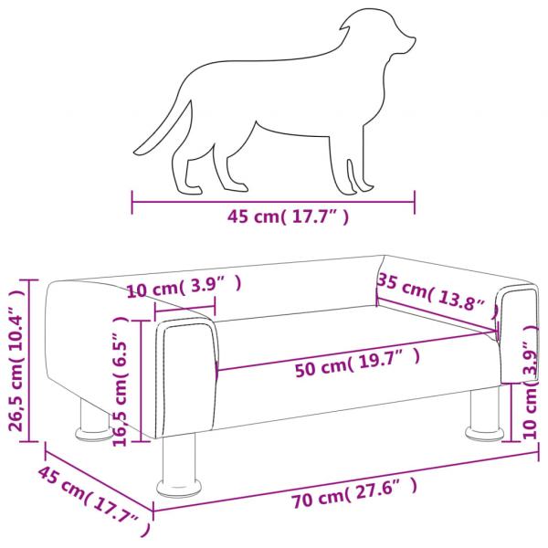 Hundebett Dunkelgrau 70x45x26,5 cm Samt