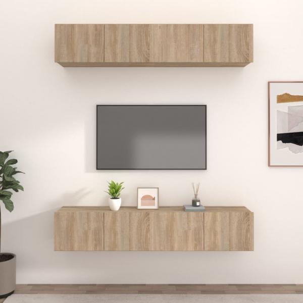 ARDEBO.de - TV-Schränke 4 Stk. Sonoma-Eiche 80x30x30 cm Holzwerkstoff