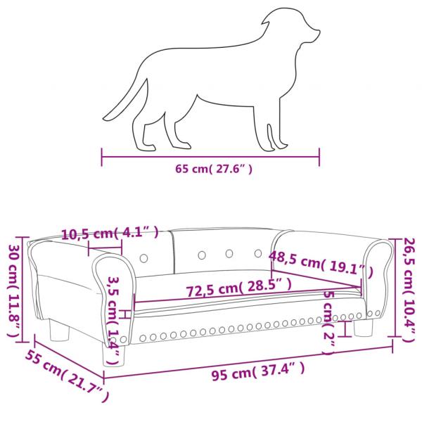 Hundebett Cappuccino-Braun 95x55x30 cm Kunstleder