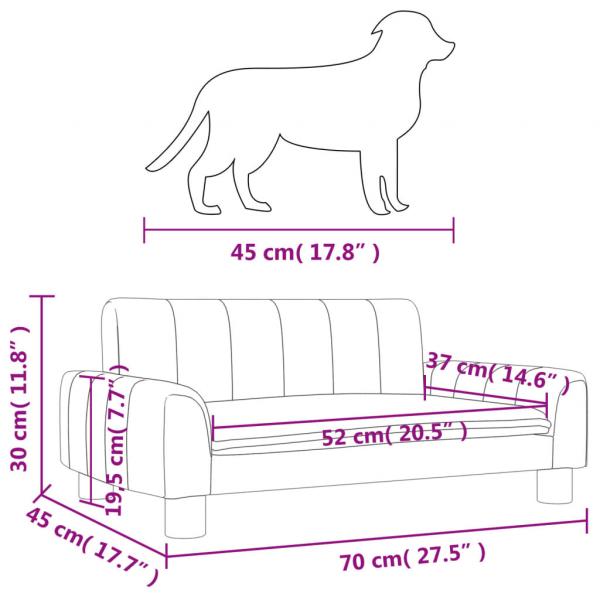 Hundebett Dunkelgrau 70x45x30 cm Stoff