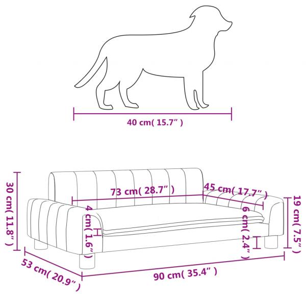 Hundebett Creme 90x53x30 cm Kunstleder