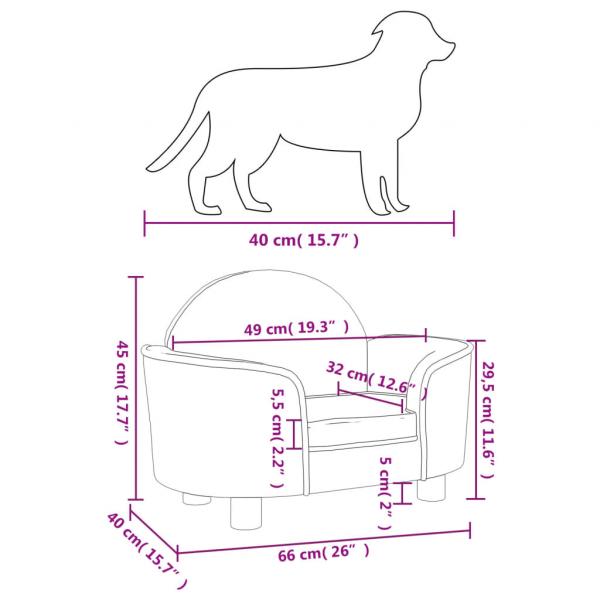 Hundebett Dunkelgrau 66x40x45 cm Samt