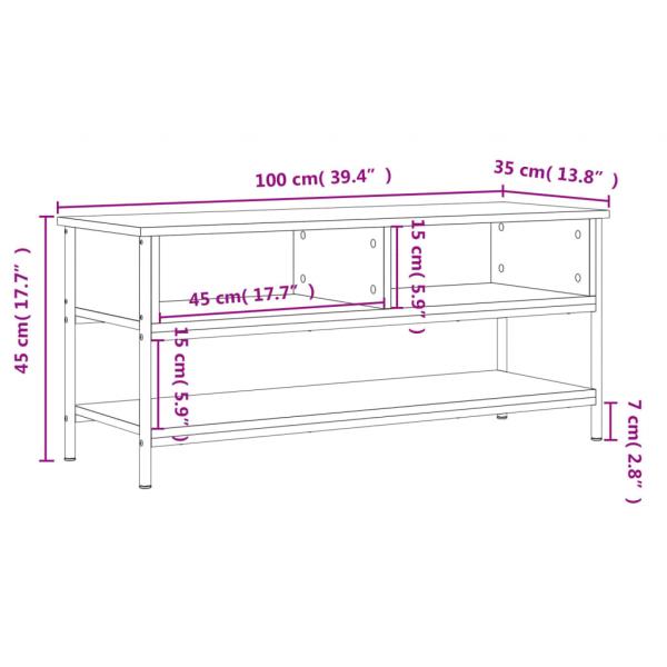 TV-Schrank Schwarz 100x35x45 cm Holzwerkstoff