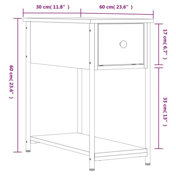 Nachttisch Grau Sonoma-Eiche 30x60x60 cm Holzwerkstoff