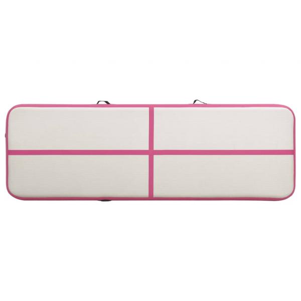 Aufblasbare Gymnastikmatte mit Pumpe 300x100x15 cm PVC Rosa