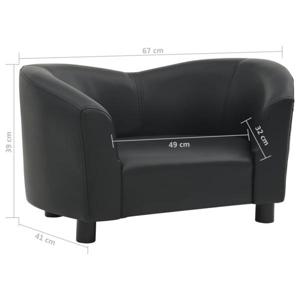 Hundesofa Schwarz 67x41x39 cm Kunstleder 