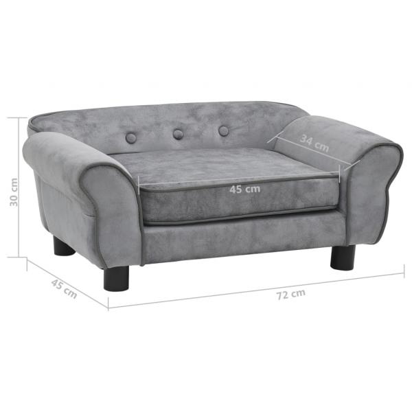 Hundesofa Grau 72x45x30 cm Plüsch