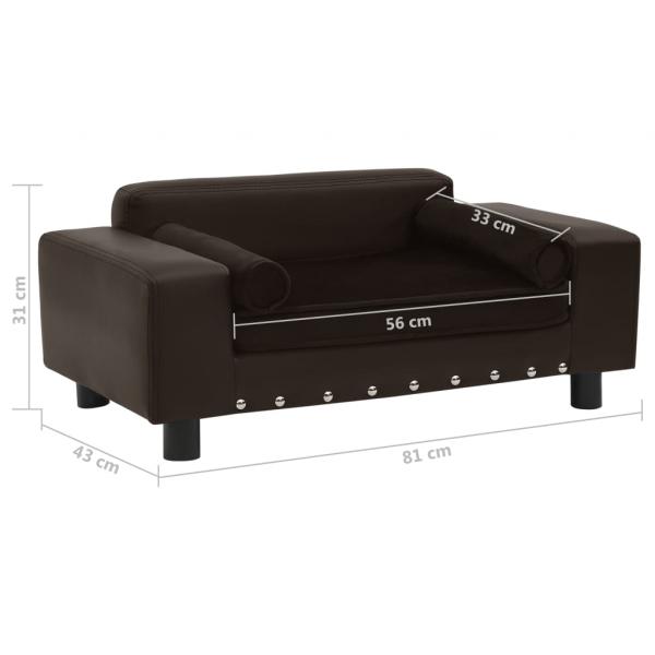 Hundesofa Braun 81x43x31 cm Plüsch und Kunstleder   