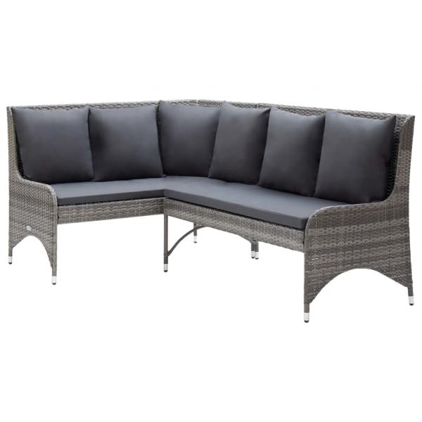 ARDEBO.de - Garten-Ecksofas 2 Stk. Poly Rattan Grau