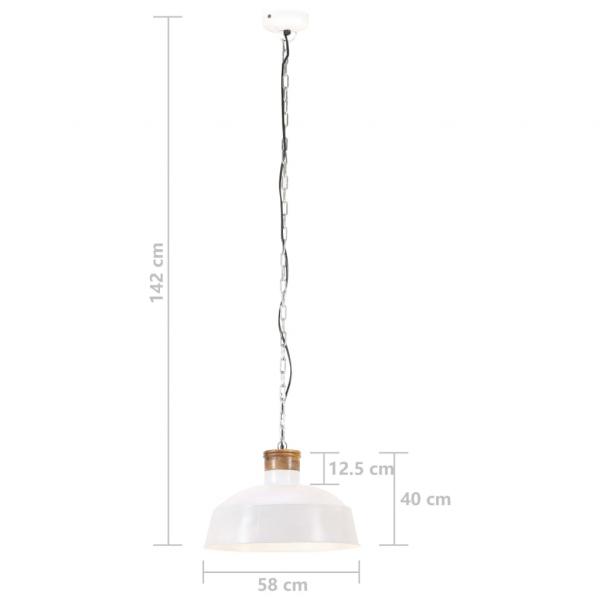 Hängelampe Industriestil 58 cm Weiß E27