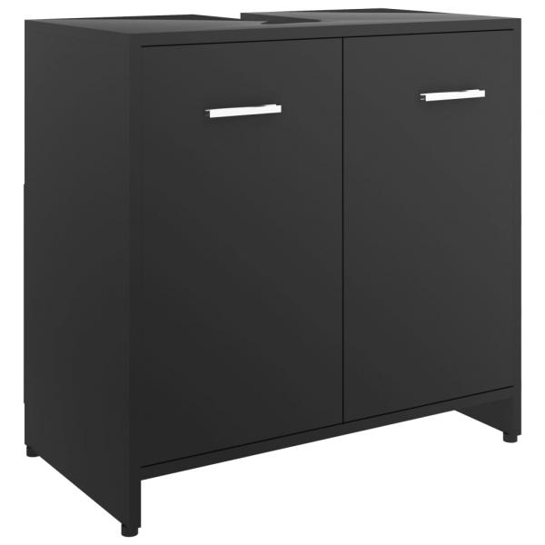 Badezimmerschrank Schwarz 60x33x61 cm Holzwerkstoff