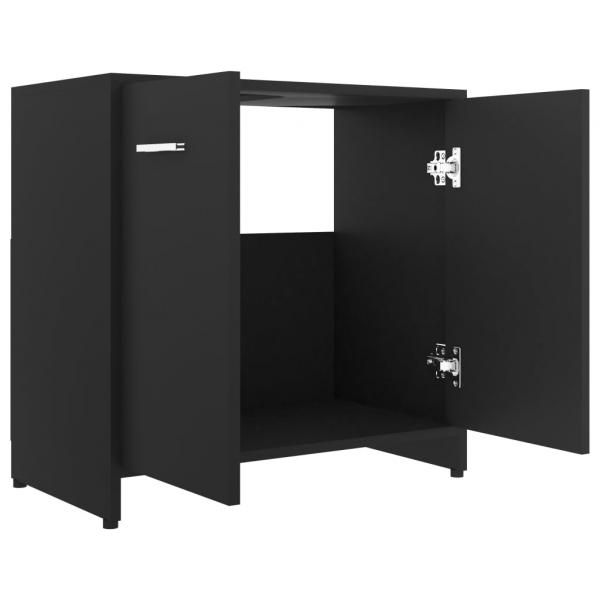 Badezimmerschrank Schwarz 60x33x61 cm Holzwerkstoff