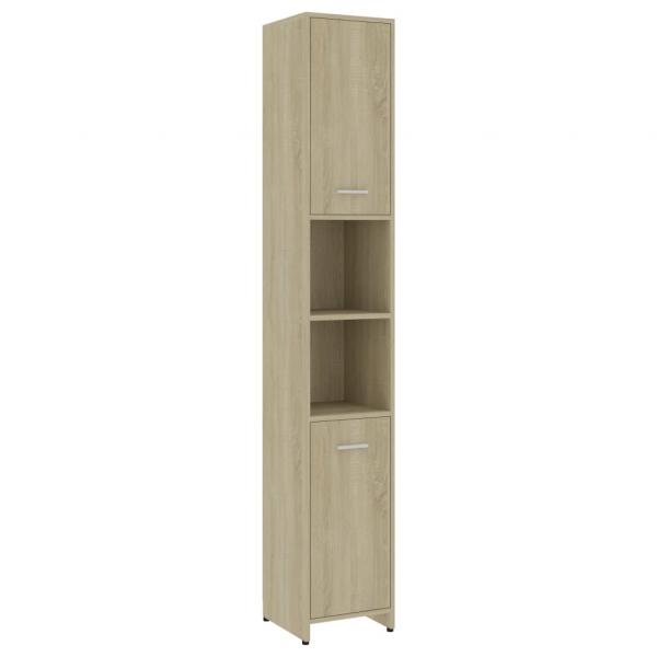 Badezimmerschrank Sonoma-Eiche 30x30x183,5 cm Holzwerkstoff