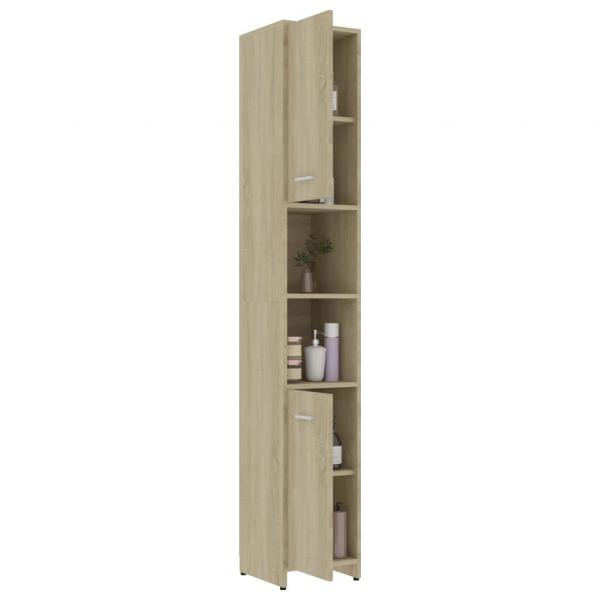 Badezimmerschrank Sonoma-Eiche 30x30x183,5 cm Holzwerkstoff