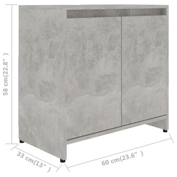 Badezimmerschrank Betongrau 60x33x61 cm Holzwerkstoff