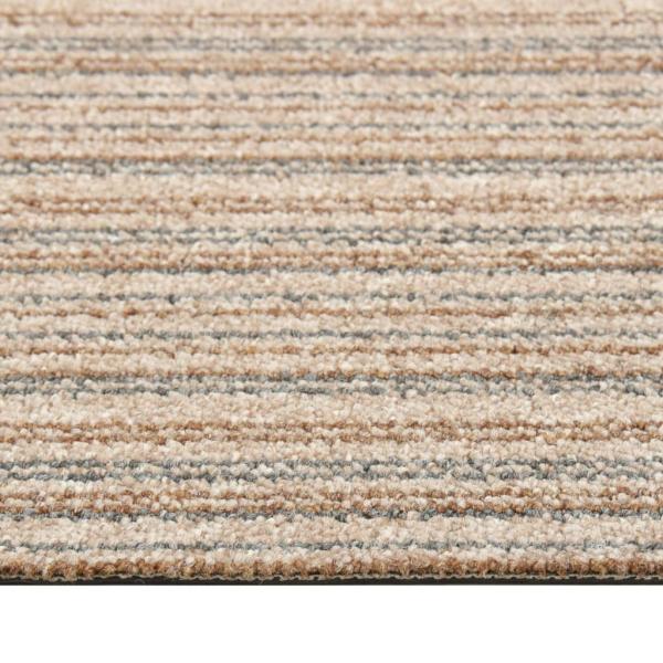 Teppichfliesen 20 Stk. 5 m² 50x50 cm Gestreift Beige