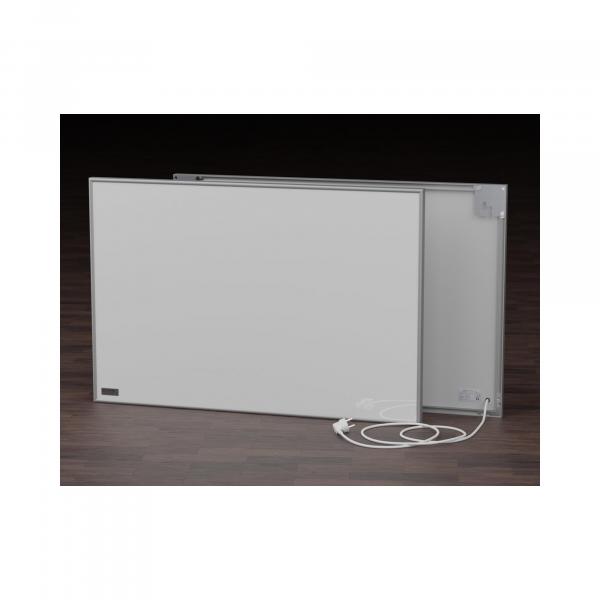 infraNOMIC Frame-Line Sandstrahlmattierung als Schreibtafel mit Alu-Rahmen 10 mm, 400W, 700x600 mm (GHE-PSchw-M10-76)