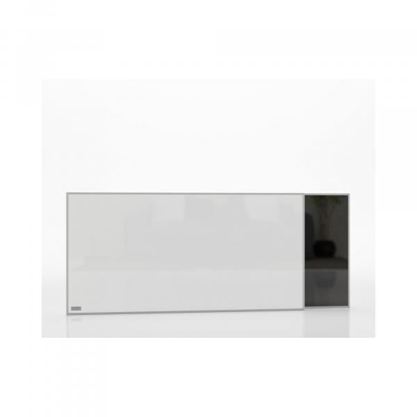 infraNOMIC Frame-Line Sandstrahlmattierung als Schreibtafel mit Alu-Rahmen 10 mm, 500W, 900x600 mm (GHE-PSchw-M10-96)