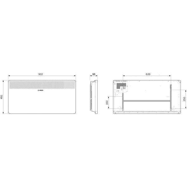 Bosch Heat Convector 4000-25 elektrischer Konvektor, 2500W, IP 24, Schutzklasse II, weiß (7738336938)