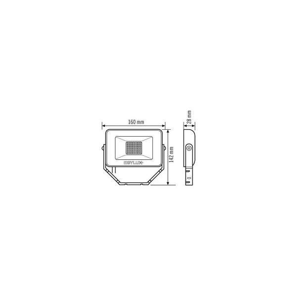 Esylux EL10810909 LED Strahler OFL BASIC LED 10W, 1000lm, 4000K, IP65, weiß