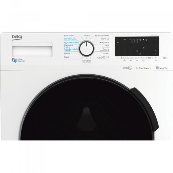 Beko WDW85141Steam1 5kg/8kg Waschtrockner, 1400U/Min, 60cm breit, SteamCure, Bluetooth, weiß