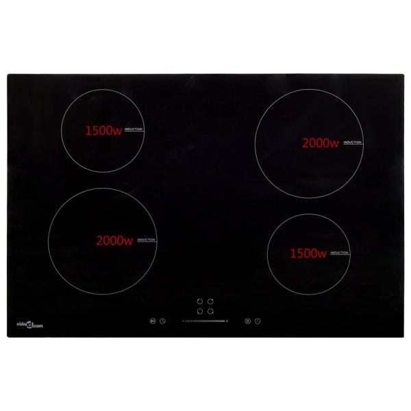 Induktionskochfeld mit 4 Platten Touch Control Glas 77cm 7000 W