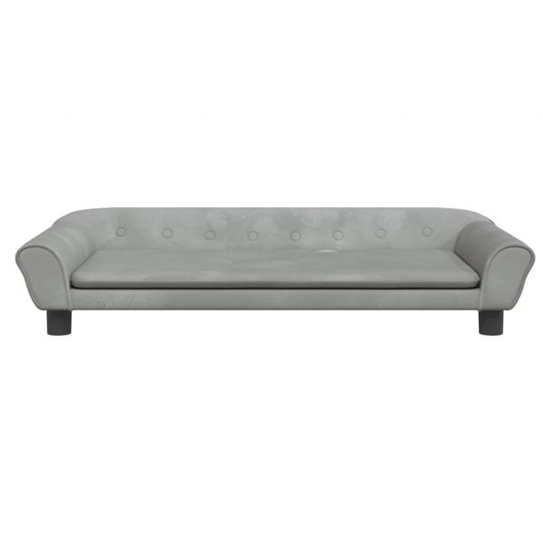 Hundebett Hellgrau 100x50x21 cm Samt