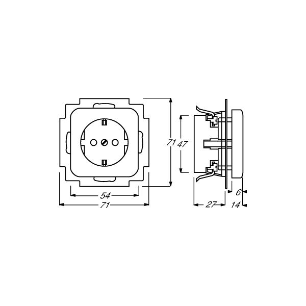 Busch-Jaeger 20 EUC-217-101 SCHUKO Steckdosen-Einsatz, Reflex Si, rot (2CKA002011A6253)