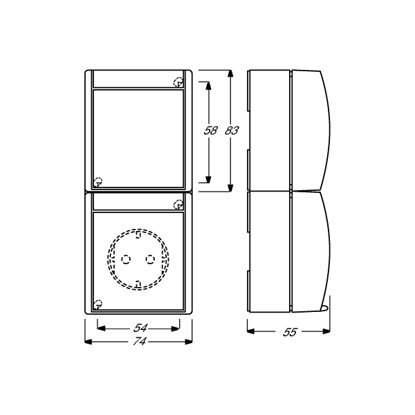 Busch-Jaeger 2601/6/20 EW-53 Kombination SCHUKO Steckdose mit Wippschalter Aus- und Wechselschaltung, Ocean IP 44, grau/blaugrün (2CKA001684A0316)