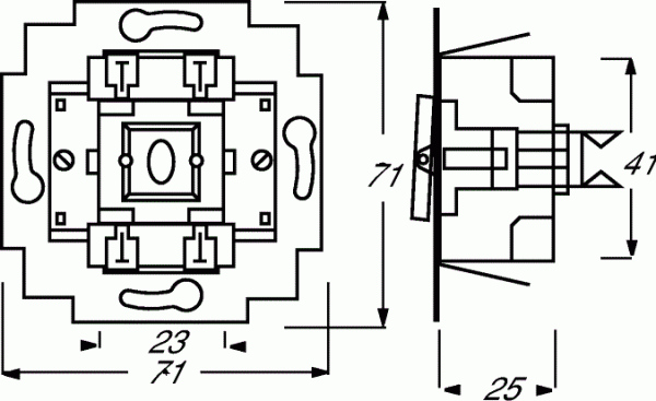 Busch-Jaeger 2020 USGL Wipptaster-Einsatz 1-polig, Schließer, Arbeitsstrom (2CKA001413A0533)