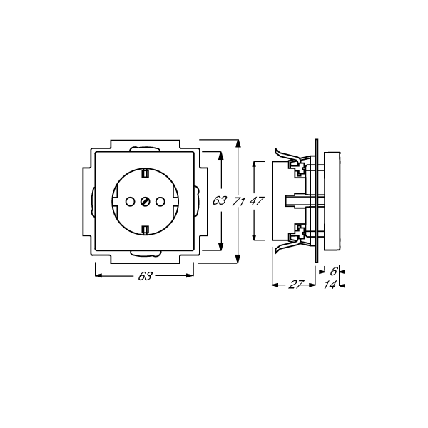 Busch-Jaeger 20 EUC-83 Steckdosen-Einsatz, future linear, alusilber (2CKA002011A3798)