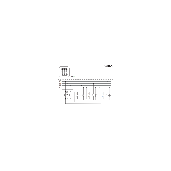 Gira 284403 Wipptaster, 3fach, 10 A, 250 V~, mit Wippen, Schließer, 1-polig, System 55, reinweiß glänzend