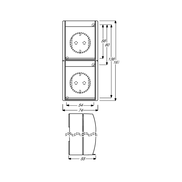 Busch-Jaeger 20-02 EW-53 SCHUKO Steckdose, Ocean IP44, 2-fach, grau/blaugrün (2CKA002084A0701)