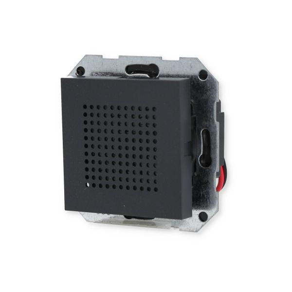 Gira 228028 Unterputz-Radio RDS mit einem Lautsprecher Bedienaufsatz in Schwarzglasoptik System 55, Anthrazit