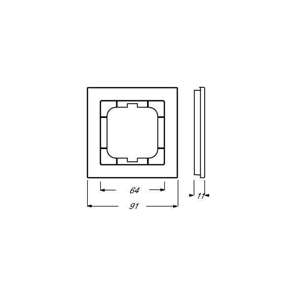 Busch-Jaeger 1721-280 Abdeckrahmen, Busch-Axcent Pur, 1-fach Rahmen, weißglas (2CKA001754A4437)