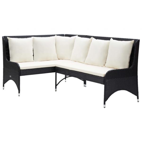 ARDEBO.de - Garten-Ecksofa 2-tlg. Poly Rattan Schwarz