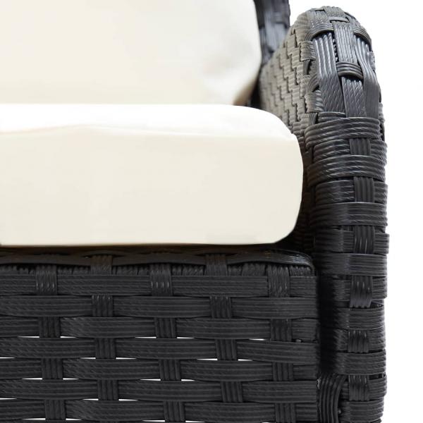 Garten-Ecksofa 2-tlg. Poly Rattan Schwarz