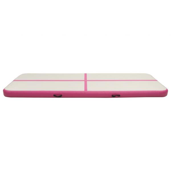 Aufblasbare Gymnastikmatte mit Pumpe 400x100x15 cm PVC Rosa