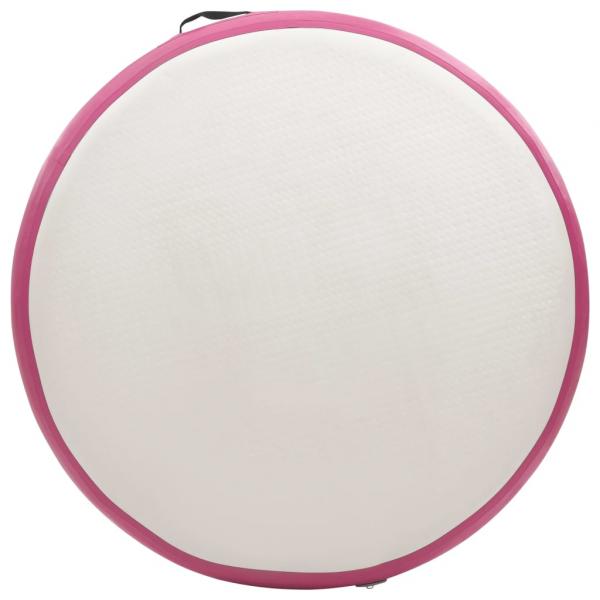 Aufblasbare Gymnastikmatte mit Pumpe 100x100x10 cm PVC Rosa