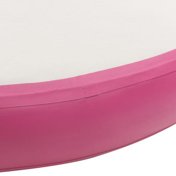 Aufblasbare Gymnastikmatte mit Pumpe 100x100x20 cm PVC Rosa