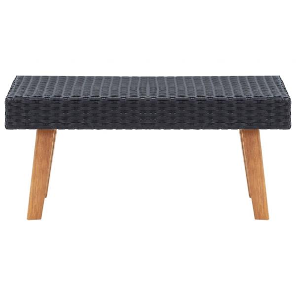 Garten-Couchtisch Poly Rattan Schwarz