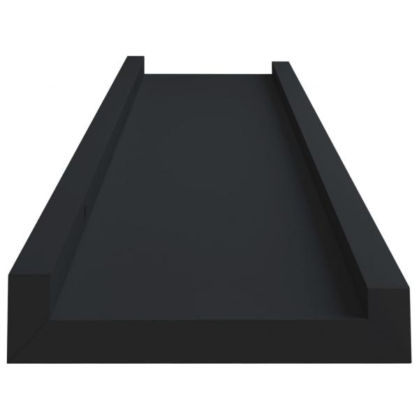 Bilderleisten 2 Stk. Schwarz 60x9x3 cm MDF 