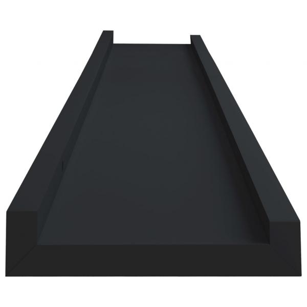 Bilderleisten 2 Stk. Schwarz 80x9x3 cm MDF