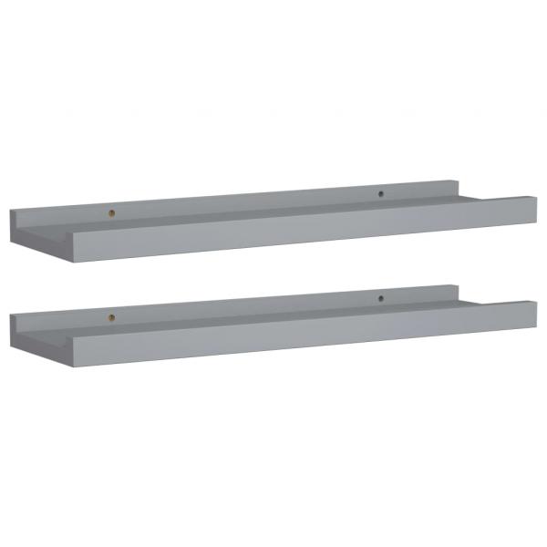 Bilderleisten 2 Stk. Grau 40x9x3 cm MDF