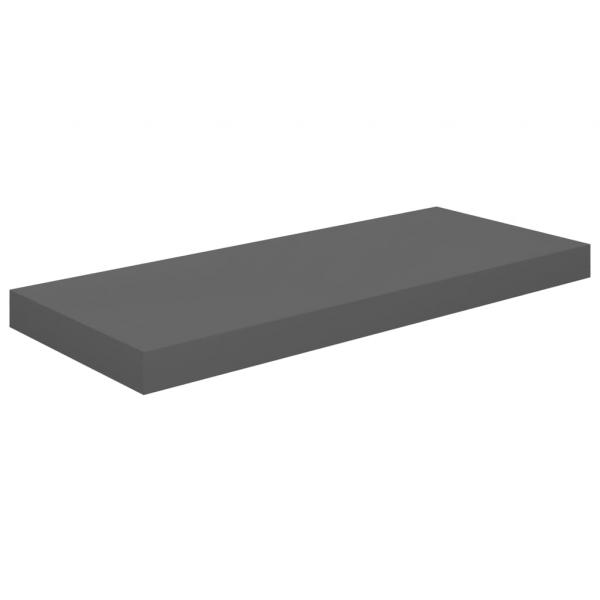 Schweberegale 4 Stk. Hochglanz-Grau 60x23,5x3,8 cm MDF