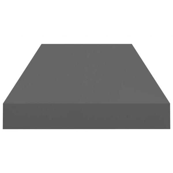 Schweberegale 4 Stk. Hochglanz-Grau 60x23,5x3,8 cm MDF