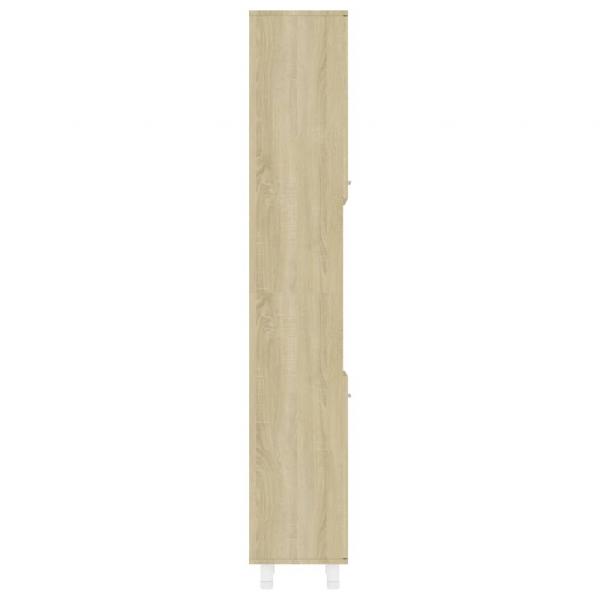 Badezimmerschrank Sonoma-Eiche 30x30x179 cm Holzwerkstoff